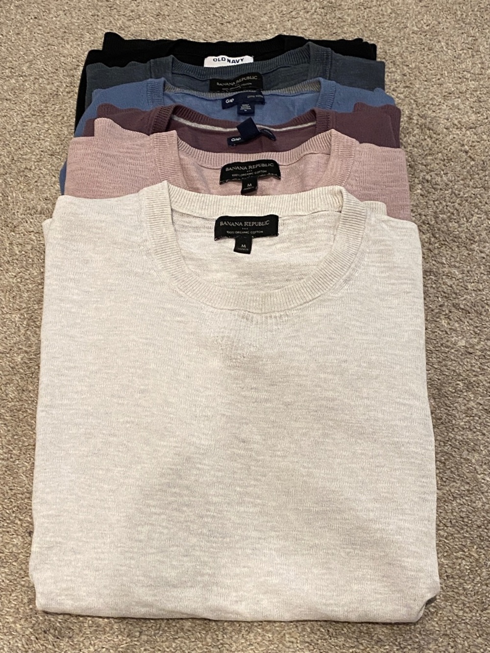 Banana Republic Gap Old Navy Cotton Sweater LOT 6 sz M Organic Crew V-Neck
